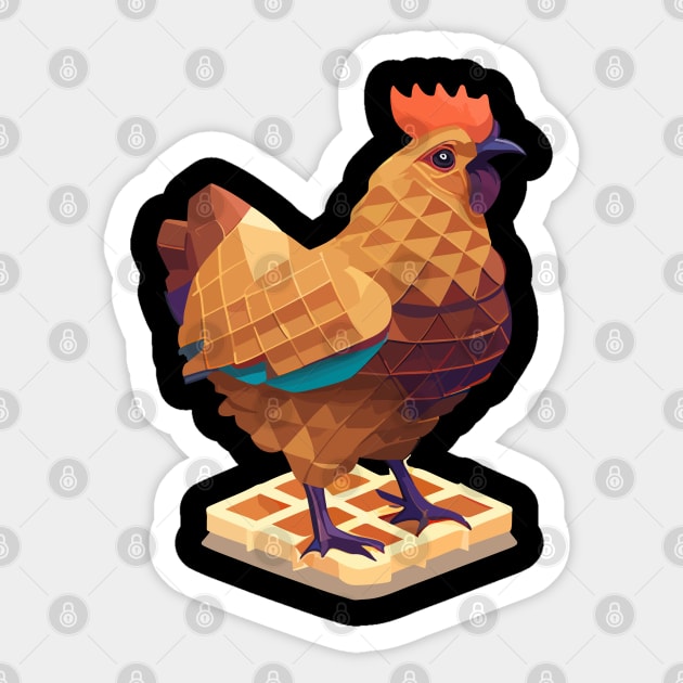 Chicken is a Waffle Sticker by Demons N' Thangs